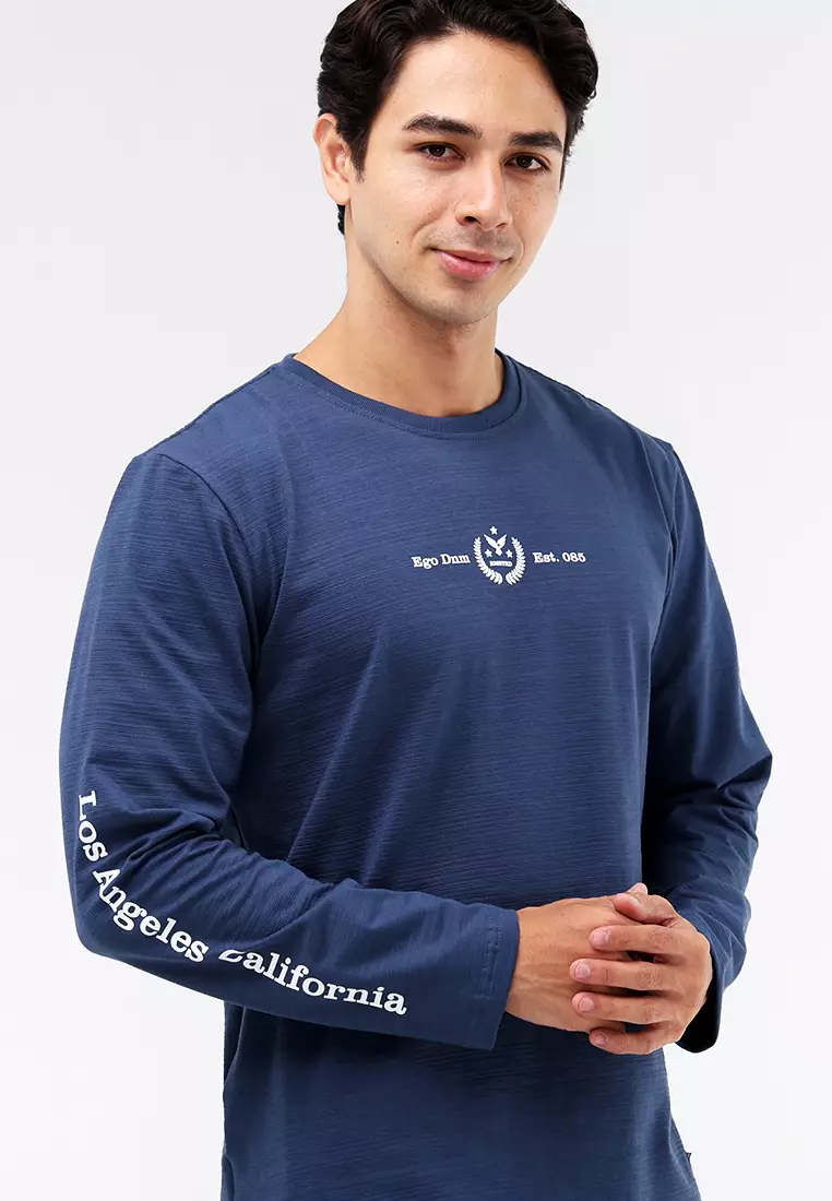 Round Neck Streaky Long Sleeves