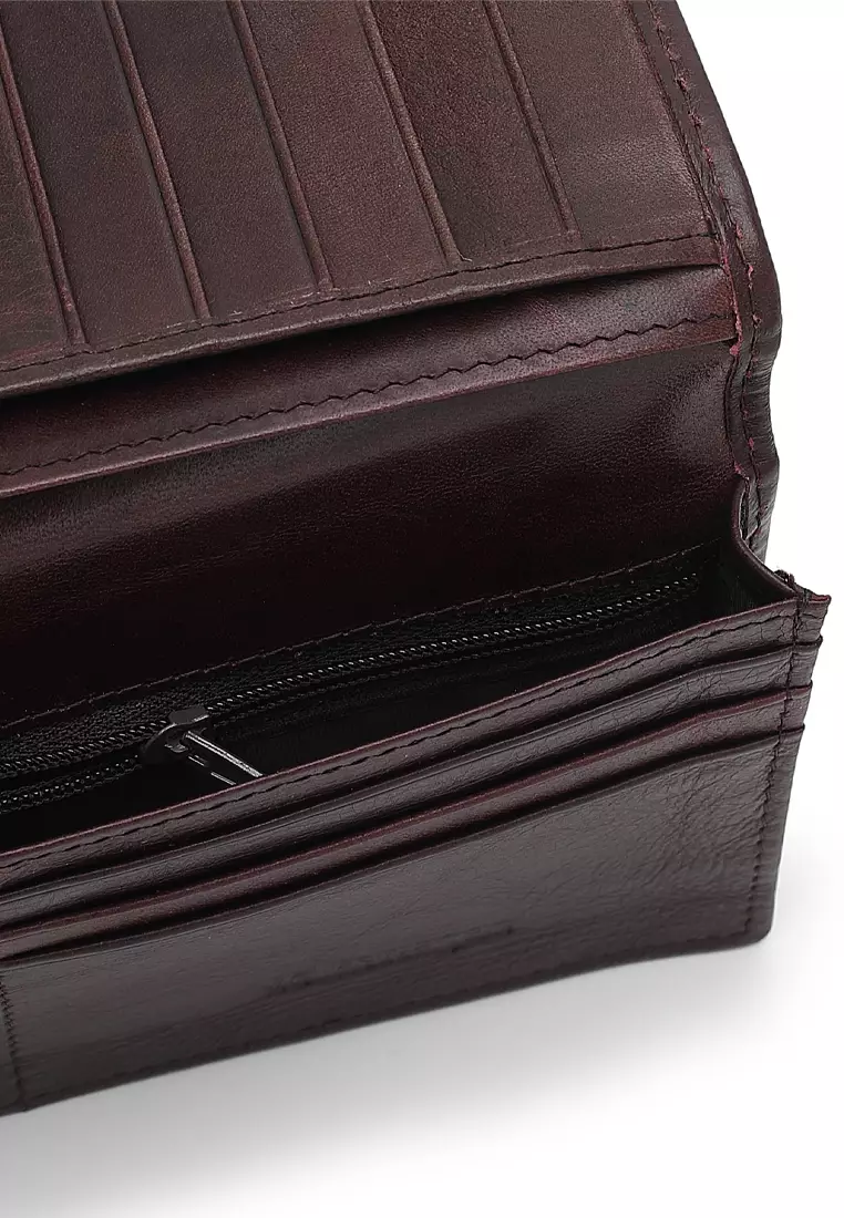 Genuine Leather RFID Blocking Long Wallet (Dompet Panjang Kulit Asli RFID Blocking Pria) - Cokelat