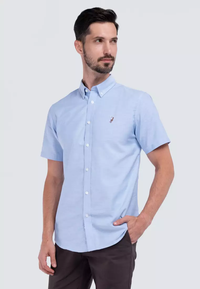 Buy POLO HAUS Men'cotton Plain Regular Fit Short Sleeve 2024