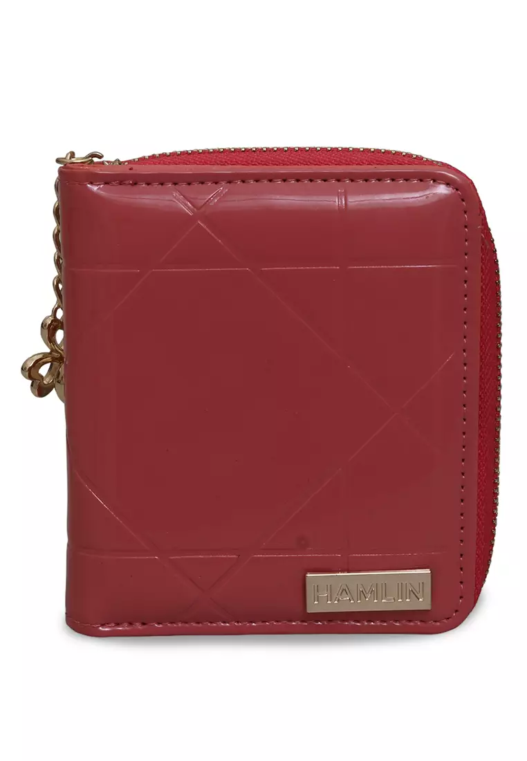 Fisseha Dompet Lipat Wanita Many Slot Mini Wallet Motif Polos Material Leather ORIGINAL - Red