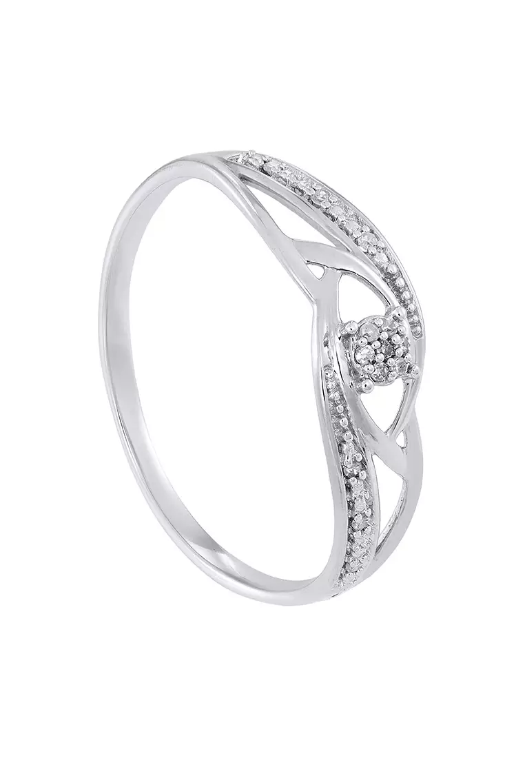 HABIB Intertwine Round Diamond Ring in 375/9K White Gold 25680(WG)
