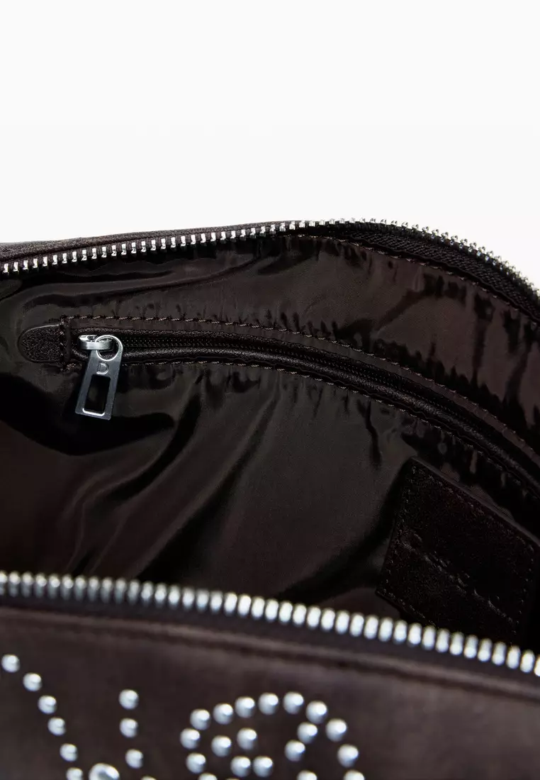 Medium faux leather studded bag