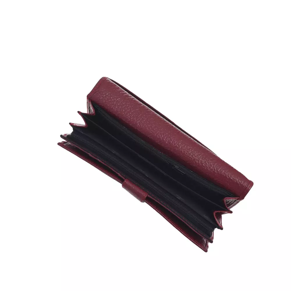 Dompet Wanita Elizabeth Emeline Leather Wallet Maroon