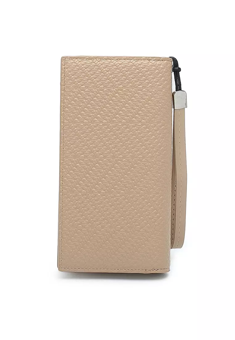 Women's Bi Fold Long Wallet / Long Purse - Khaki