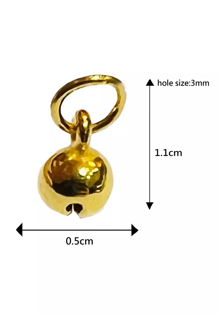 LITZ 999 (24K) Gold Bell Pendant with sound 铃铛吊坠 EP0414-0.71g+/-
