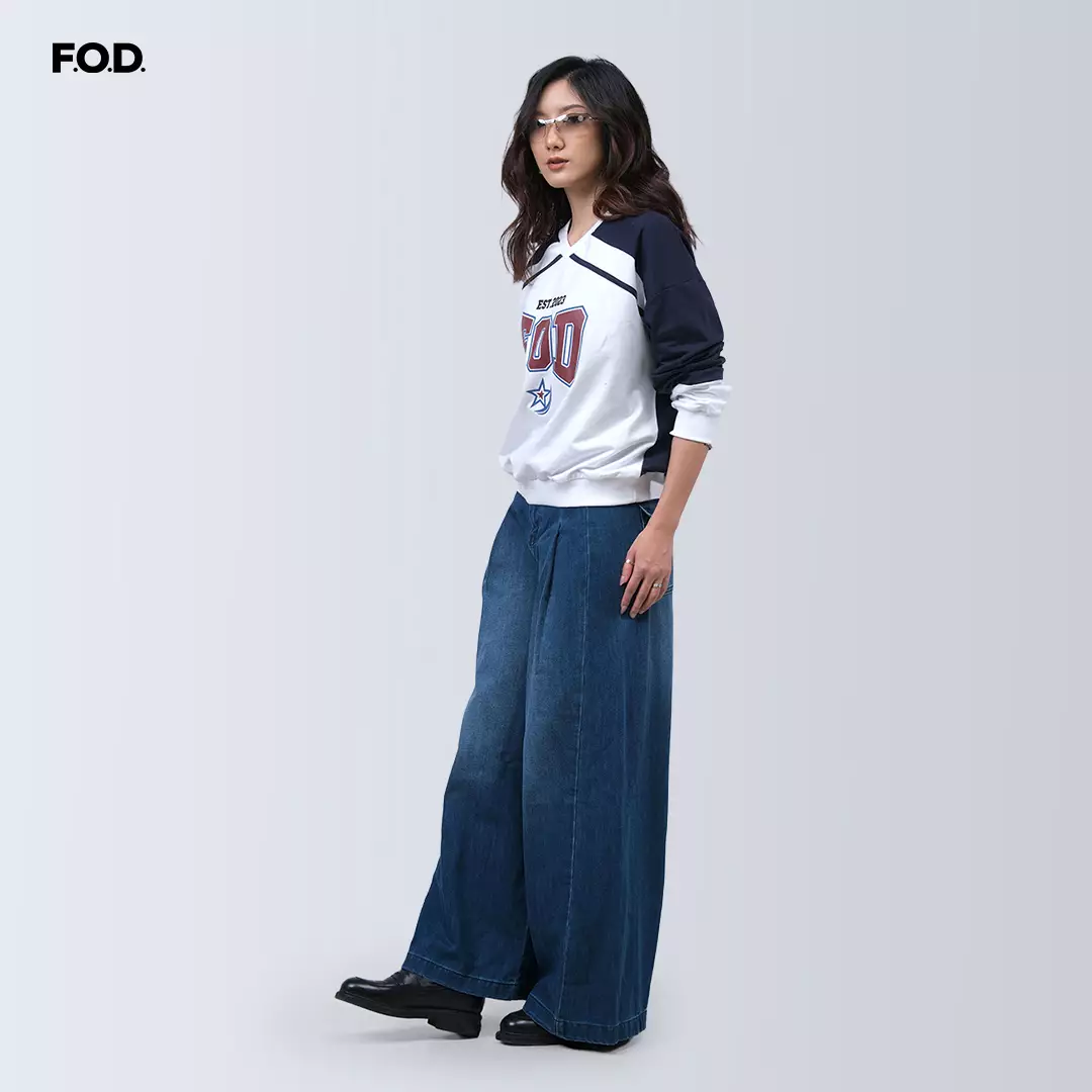 Sweater Wanita Starie Offwhite Navy