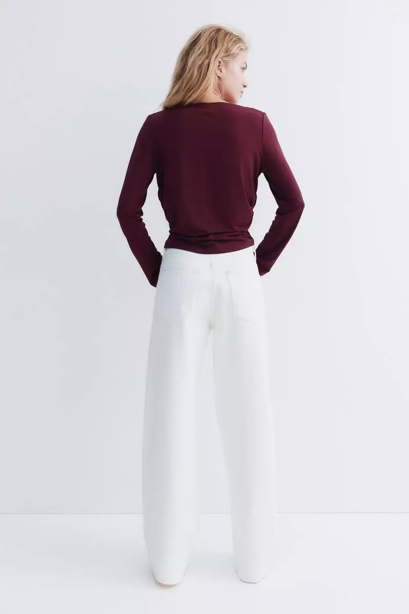 Draped jersey top