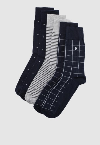 French Connection multi 3 Pack Waterfall Socks 8F31FAAFD9E7C7GS_1