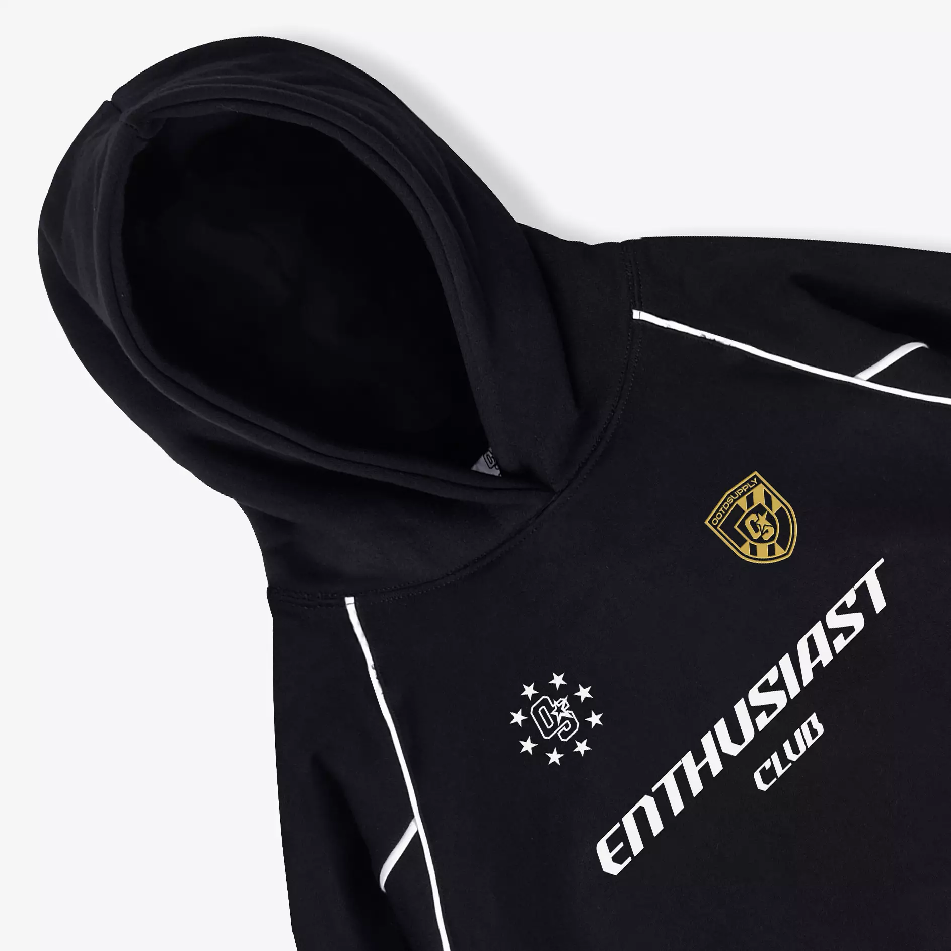 OOTDSUPPLY Hoodie Boxyfit List Reboot Black | Hoodie Boxy fit | HDBXV2001