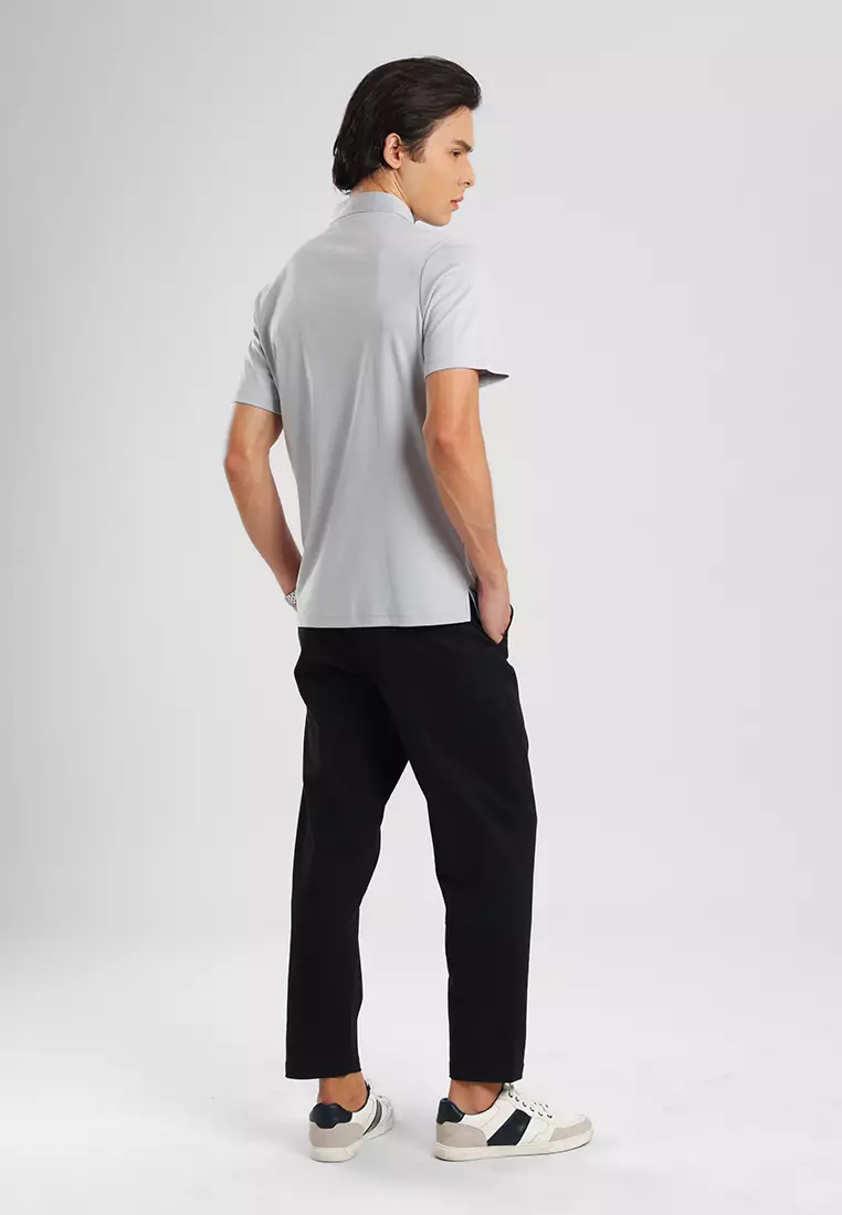 MANZONE - Polo Shirt Lengan Pendek Pria Otto 04 - Grey Warna Grey