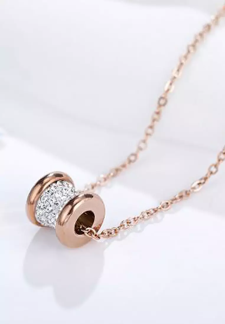 Lumina Zirconia White Barrel Pendant Necklace