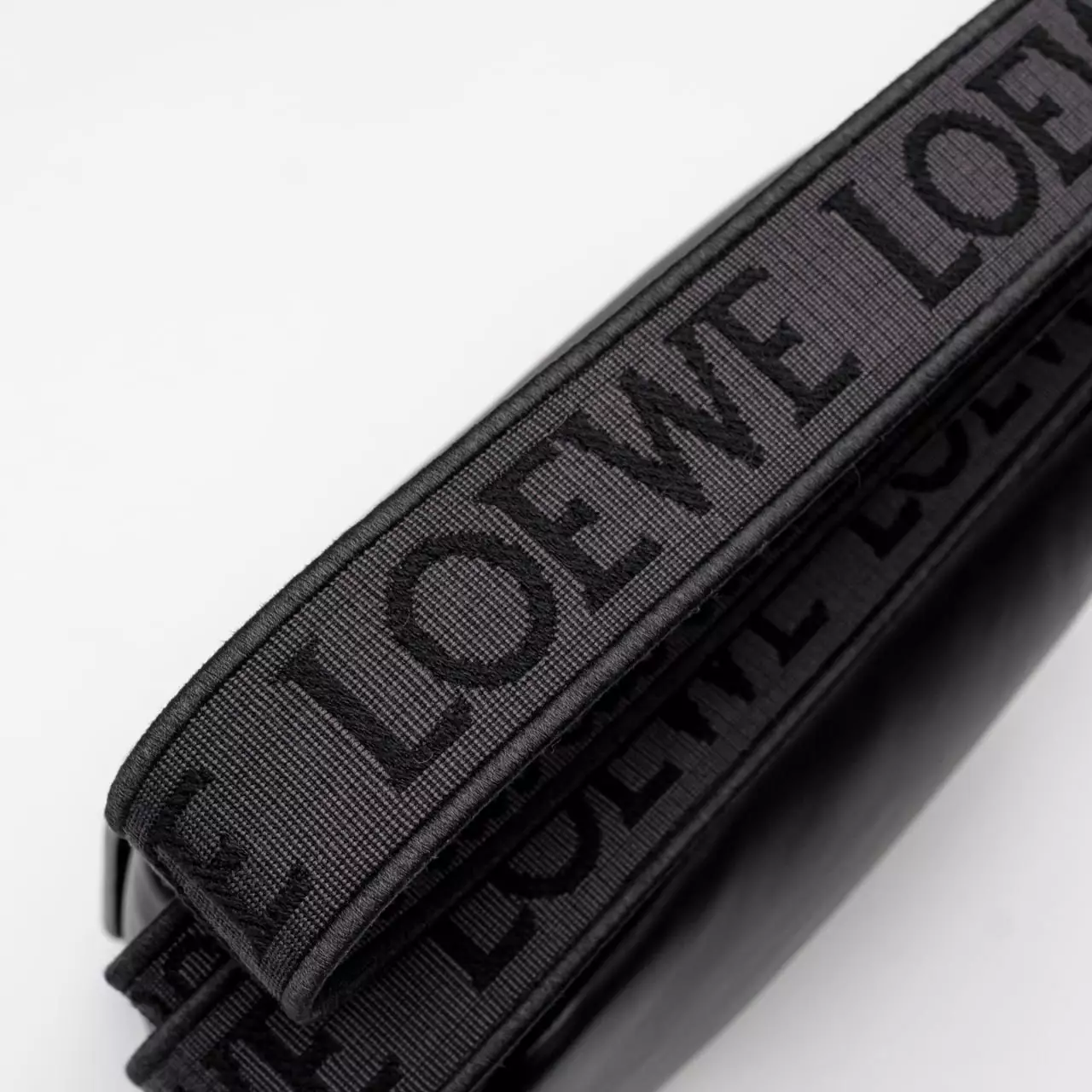 Military XS Messenger Bag Supple Smooth Calfskin Jacquard Black