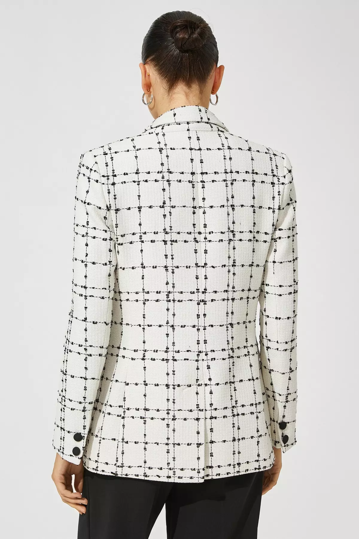 White checkered best sale jacket