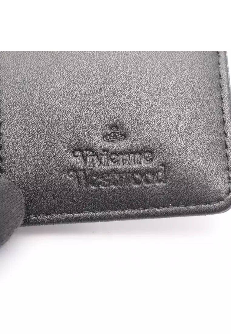 Pre-Loved Vivienne Westwood ANNIE WALLET WITH COIN POCKET clasp Bi-fold wallet Fake leather black