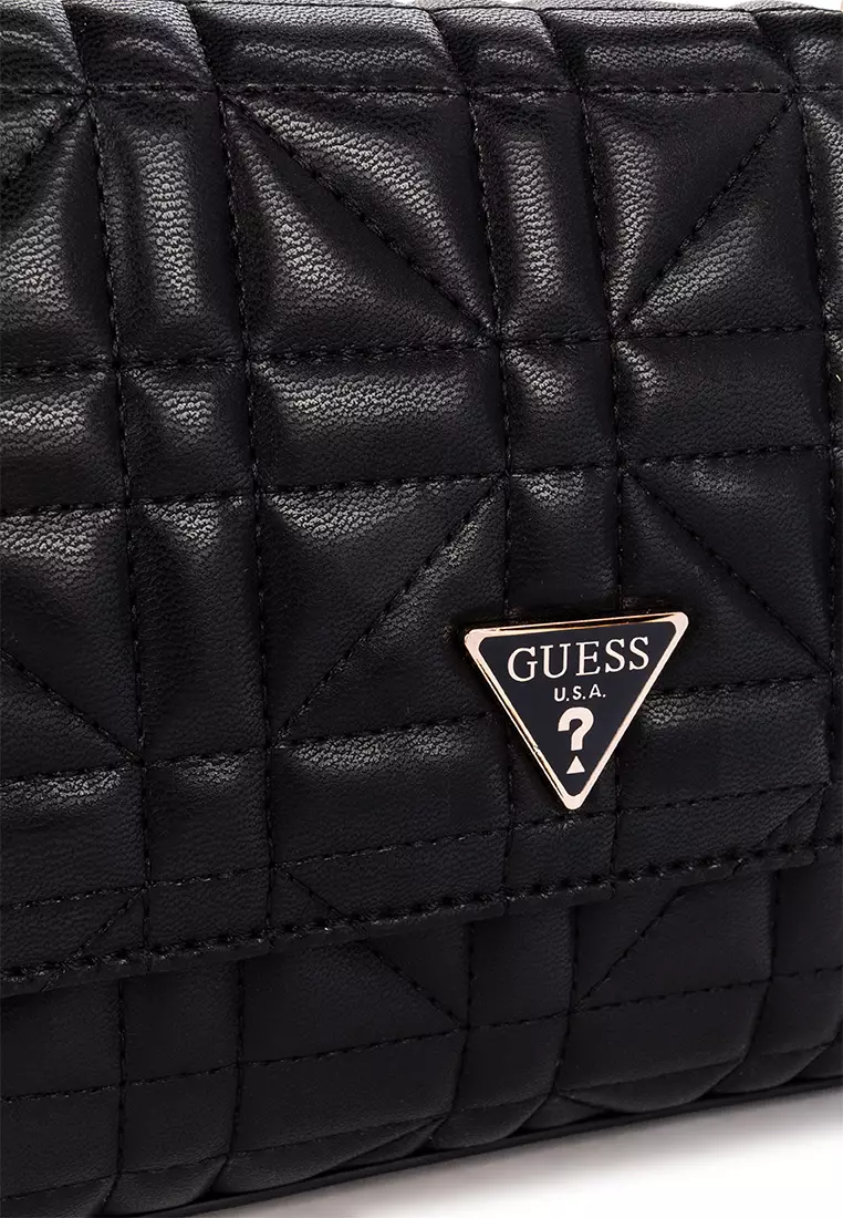 Sac à épaule - GUESS - Gerty Convertible Xbody Flap Bag - Noir - 100% polyuréthane - 24x12x6 cm noir - Bagagerie - Maroquinerie
