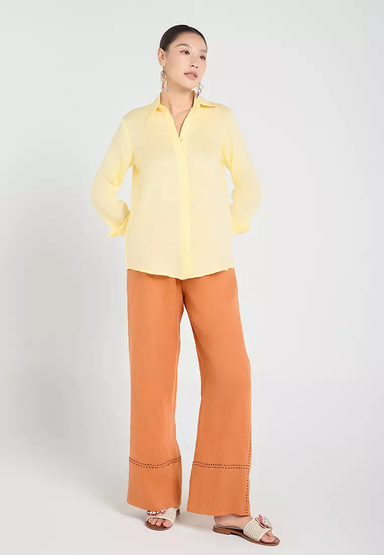 Basic Long-Sleeve Linen Shirt