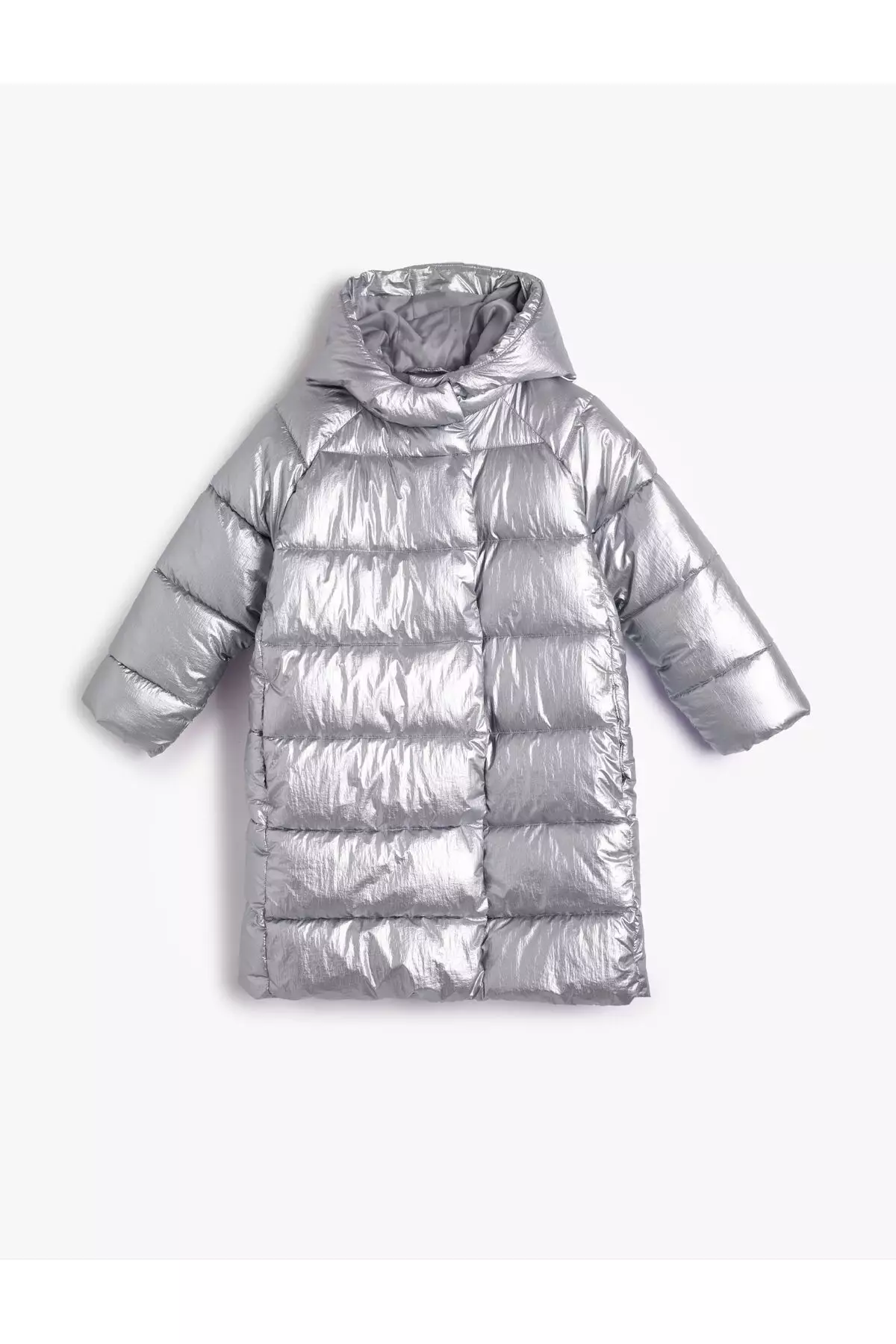 Long Puffer Jacket Hooded Padded Zipper Pocket
