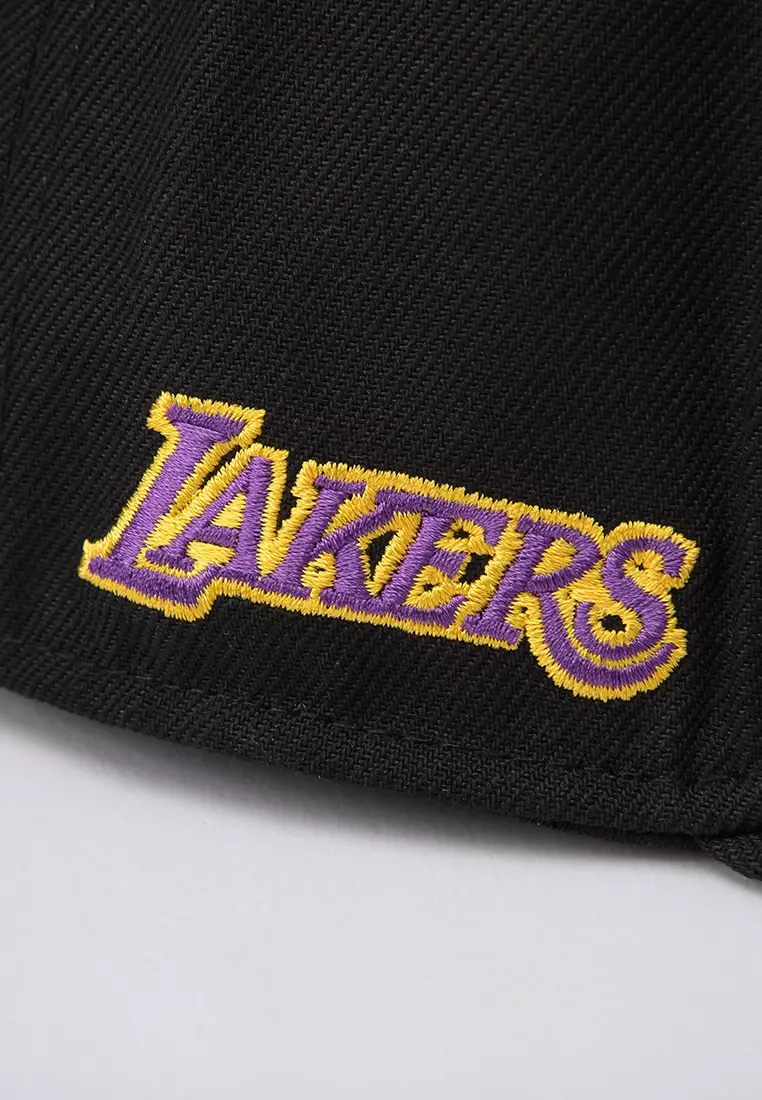 Logo Embroidery Los Angeles Lakers Mens Flat Flexfit Cap