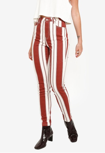 Buy Forever 21 Striped High Rise Jeans Online On Zalora Singapore