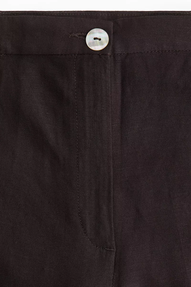 Linen-blend trousers