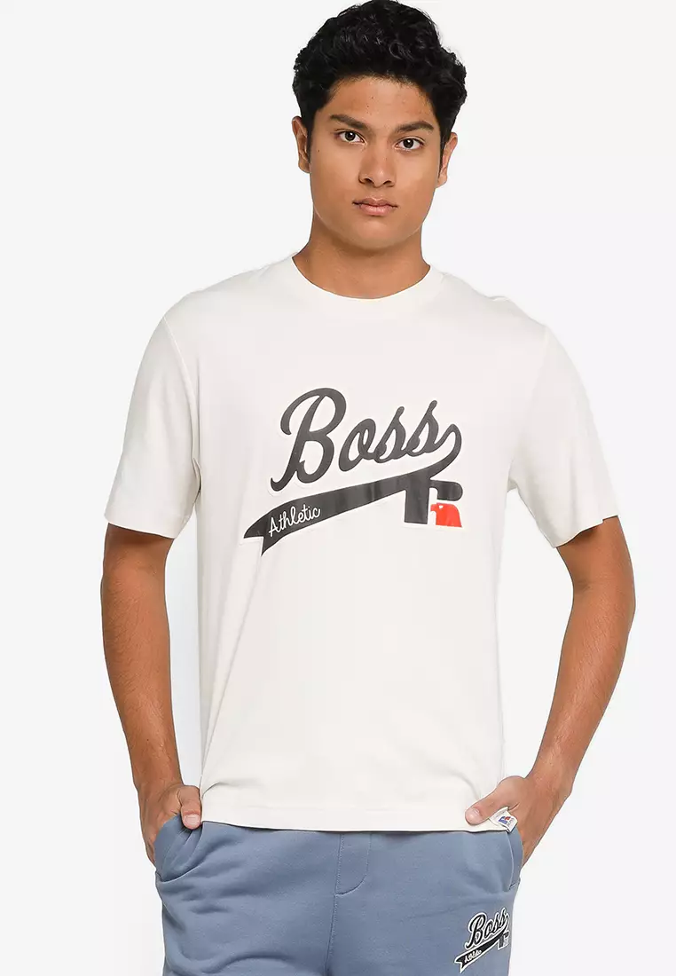 BOSS by HUGO BOSS X Russell Athletic Logo Patch T-shirt in White for Men