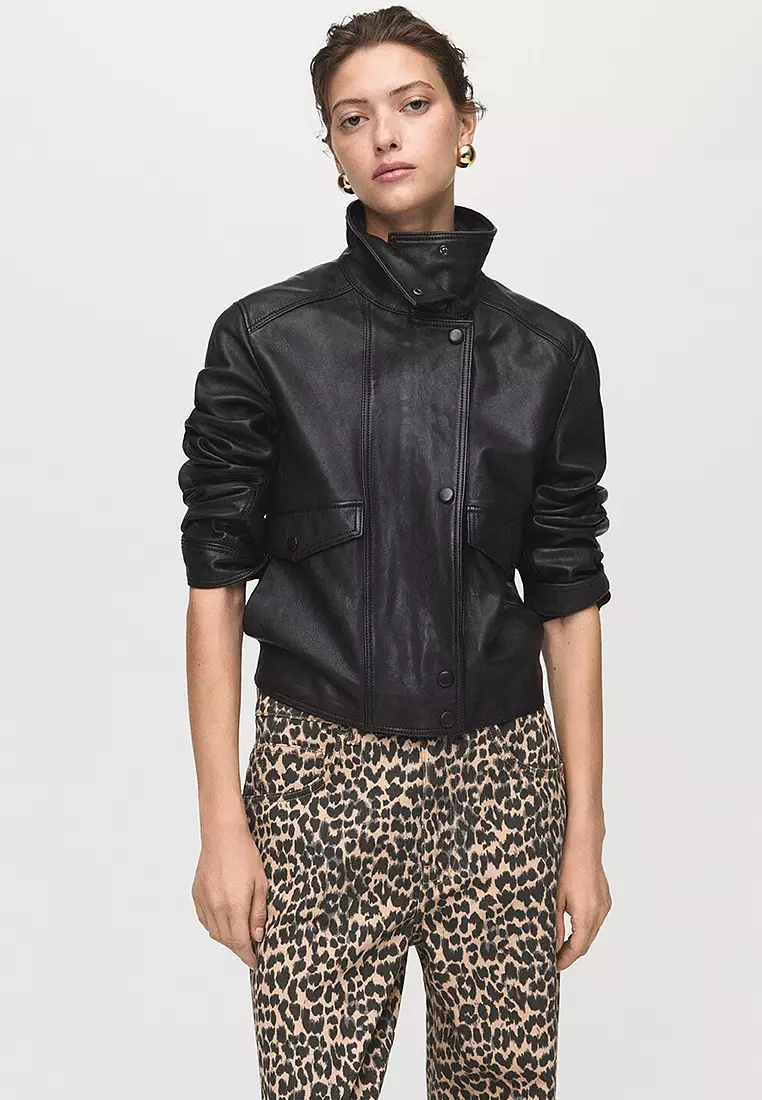 Leopard-Print Straight Jeans