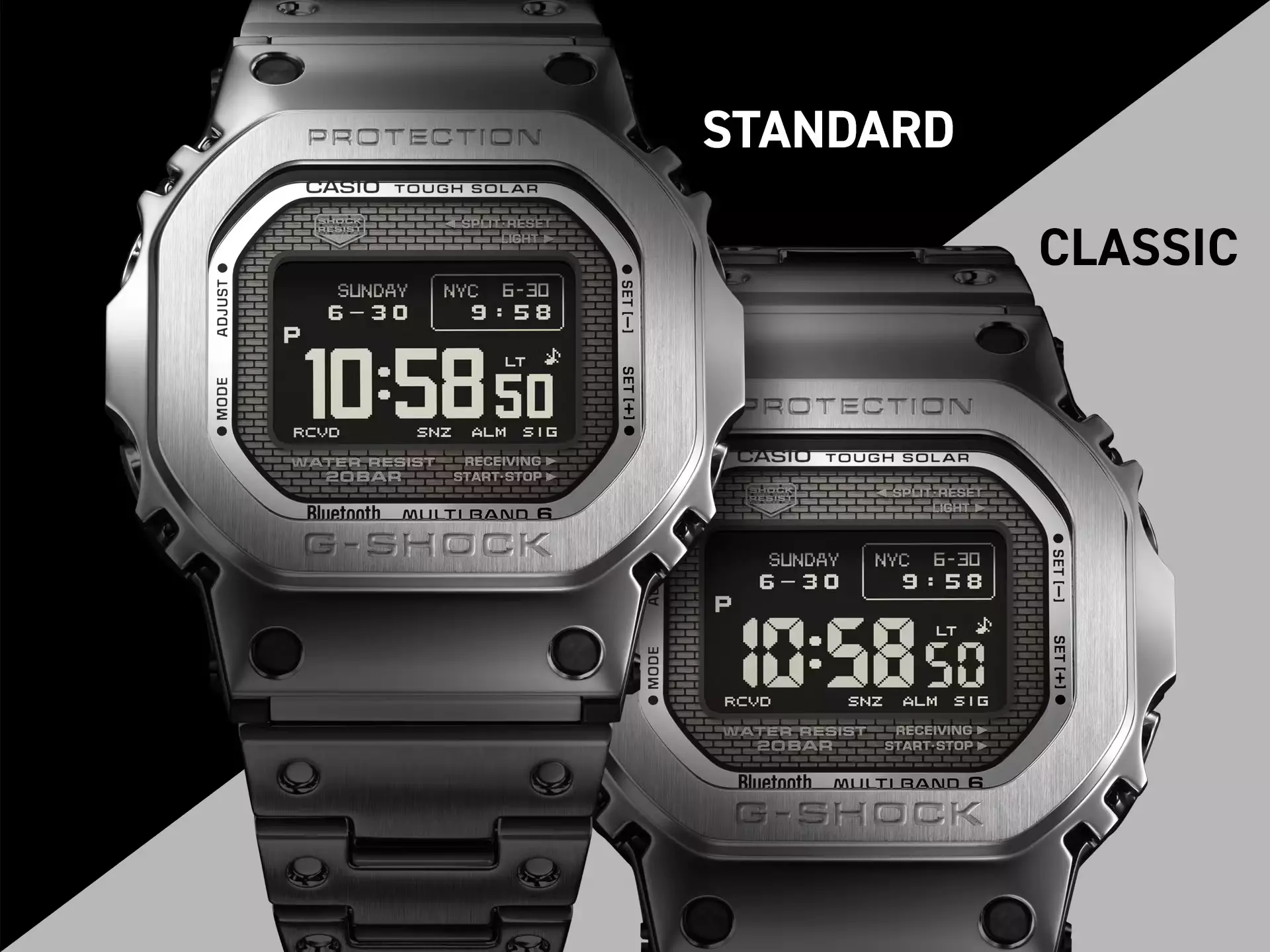 Casio G-Shock JDM Watch - Jam Tangan Digital Pria - All Silver Stainless Steel - GMW-BZ5000D-1D
