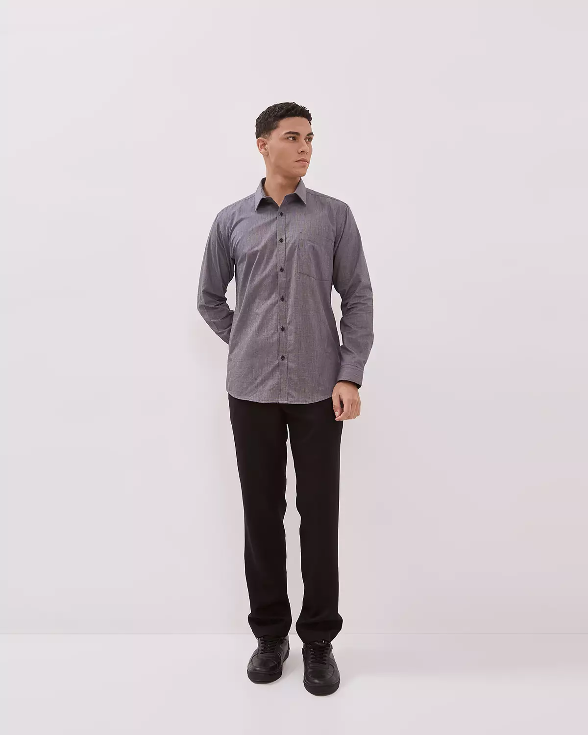 BLACK LONG SLEEVE SHIRT FOR MEN