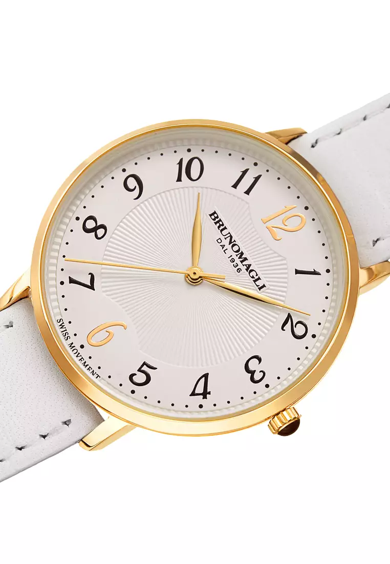 Bruno Magli Roma 21.181221.GY Jam Tangan Wanita White Gold