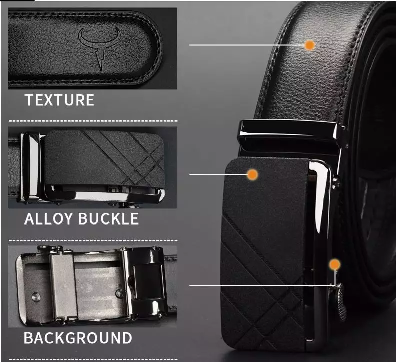 Cowather Ikat pinggang Pria Kulit Sapi Asli CZ142 - BLACK