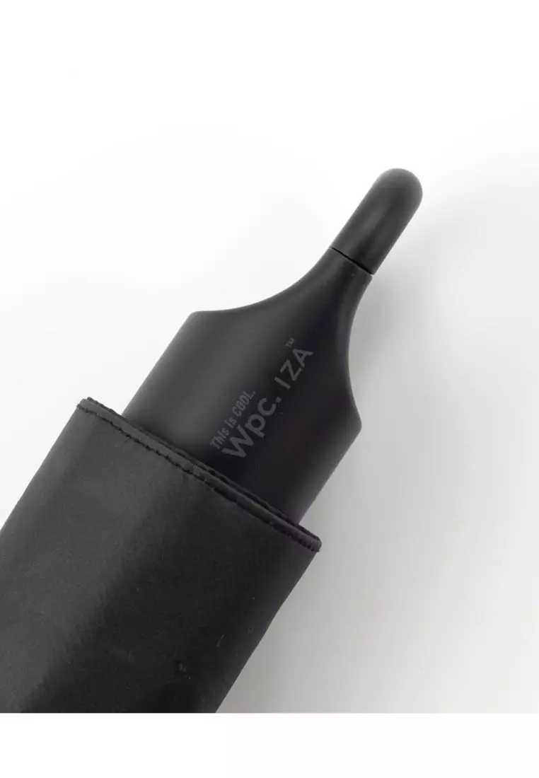 WPC IZA Large & Hook UV Protection UPF 50+  Folding Umbrella 55cm (Black)