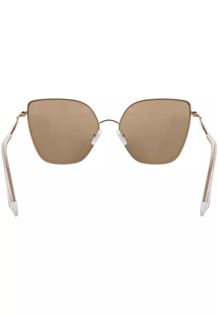 Kendall + Kylie Light Gold Glamorous Metal Geometric Square Tabitha Sunglasses
