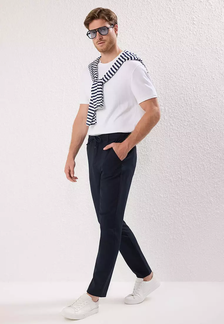 Slim Fit Tie Waist Pants