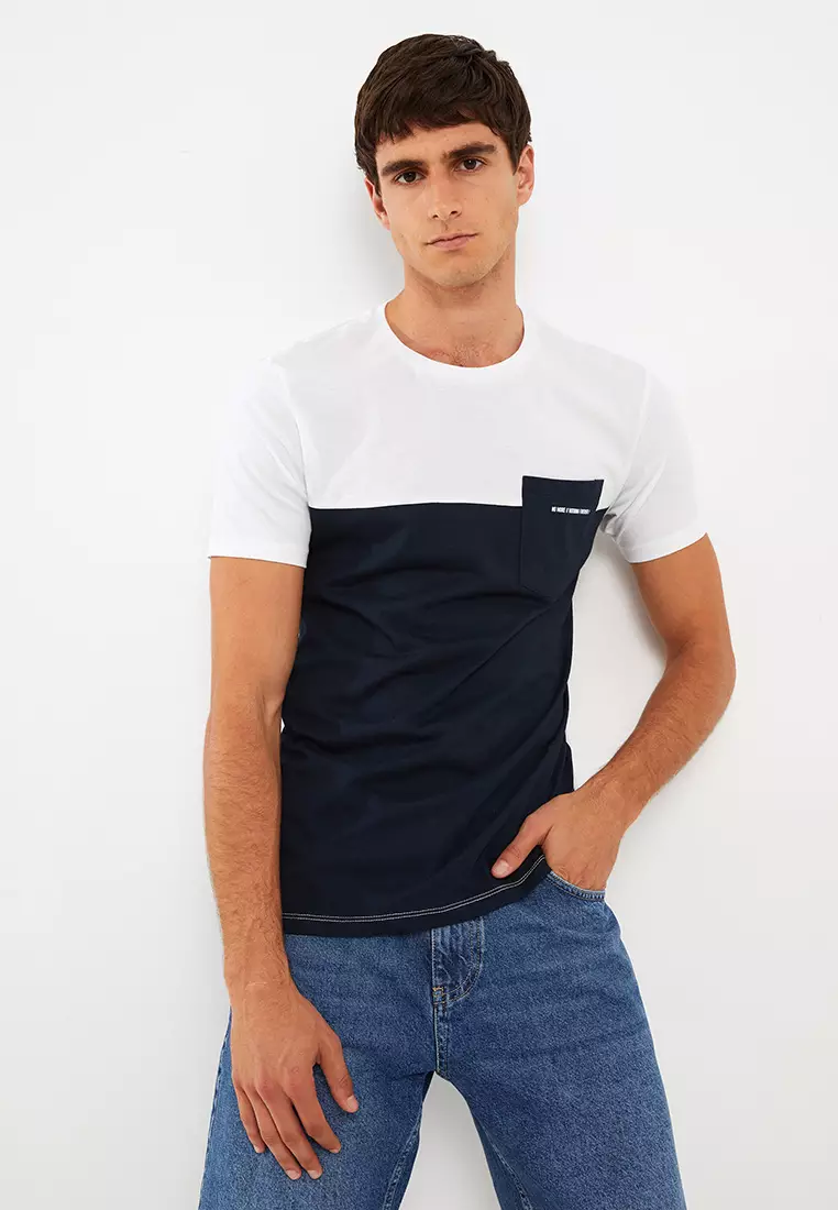 LC WAIKIKI Crew Neck Short Sleeve Color Block Combed Cotton Men\'s T-Shirt  2024 | Buy LC WAIKIKI Online | ZALORA Hong Kong