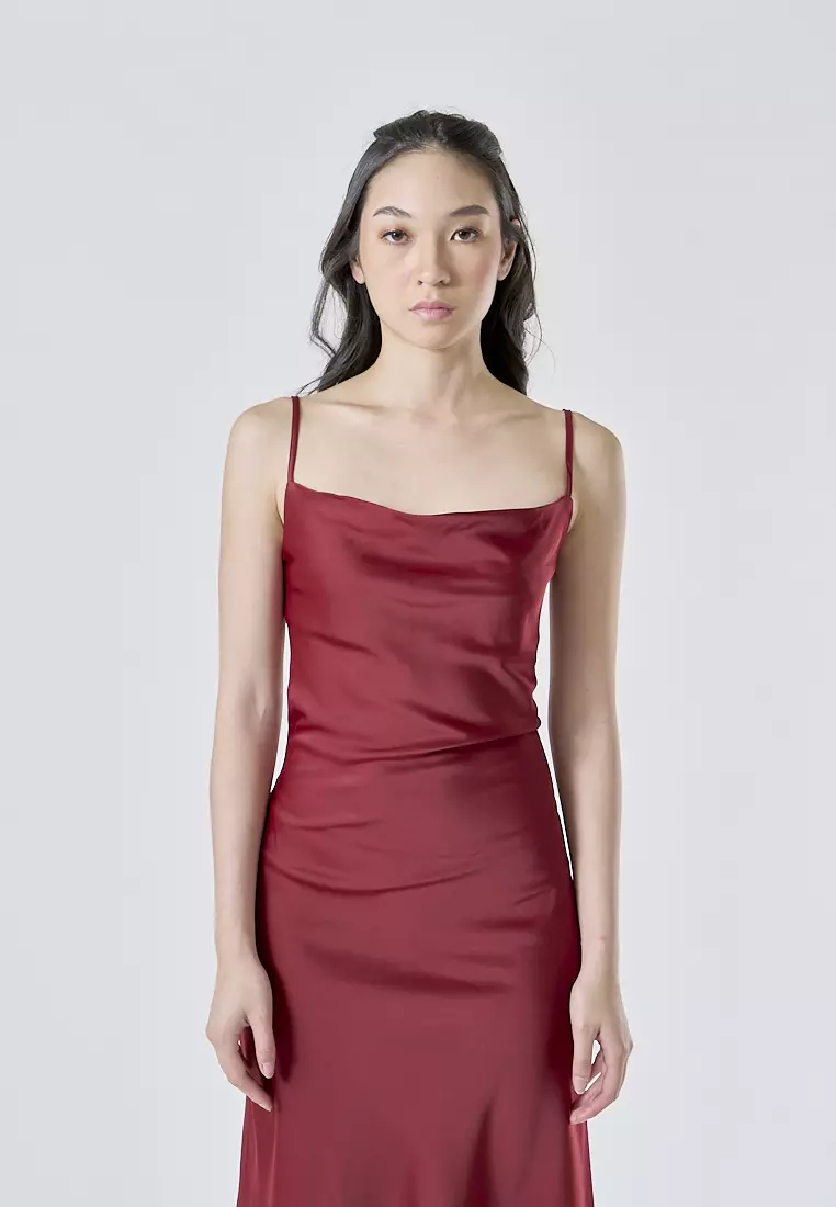 Buy Love, Ara Kailani Burgandy Cowl Neck Sleeveless Adjustable Strap ...