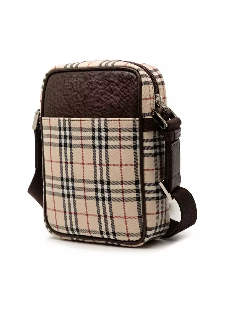 Pre-Loved Burberry House Check Canvas Crossbody