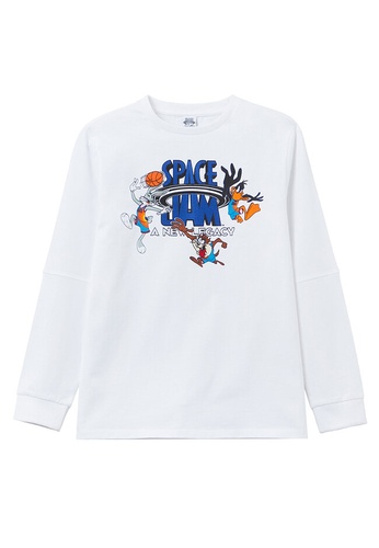 OVS white Long-Sleeved Looney Tunes T-Shirt 1FD9AKA9090489GS_1