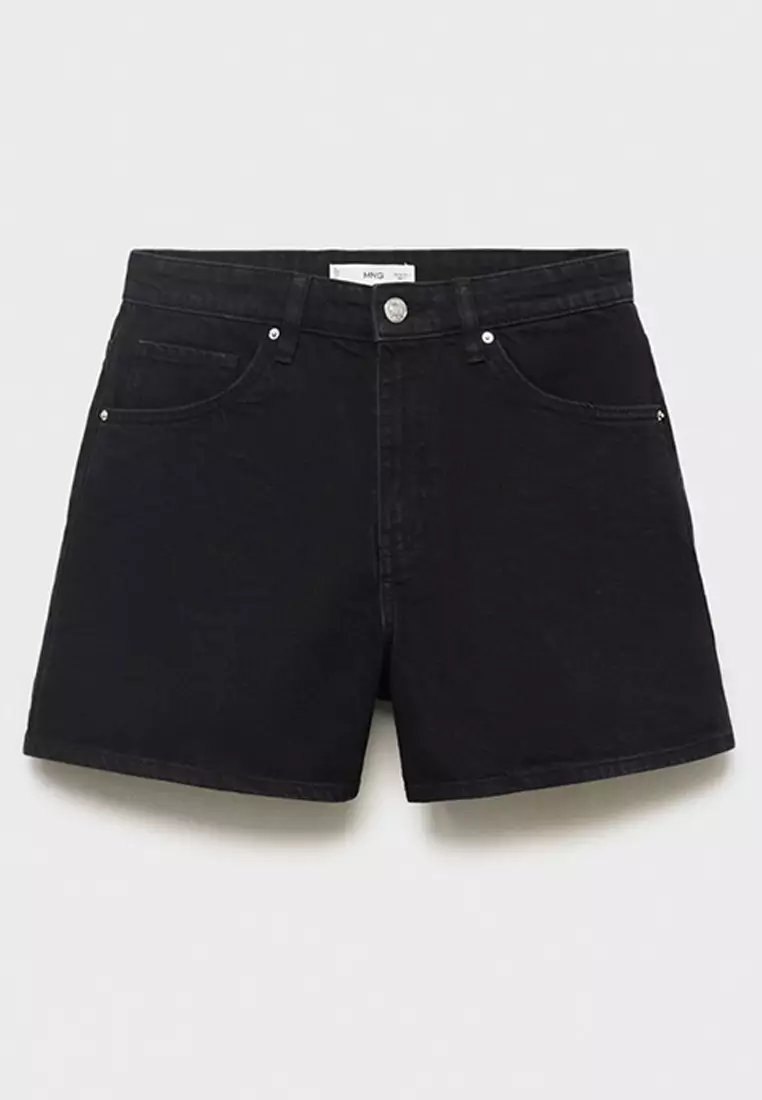 High-Waisted Straight-Fit Denim Shorts