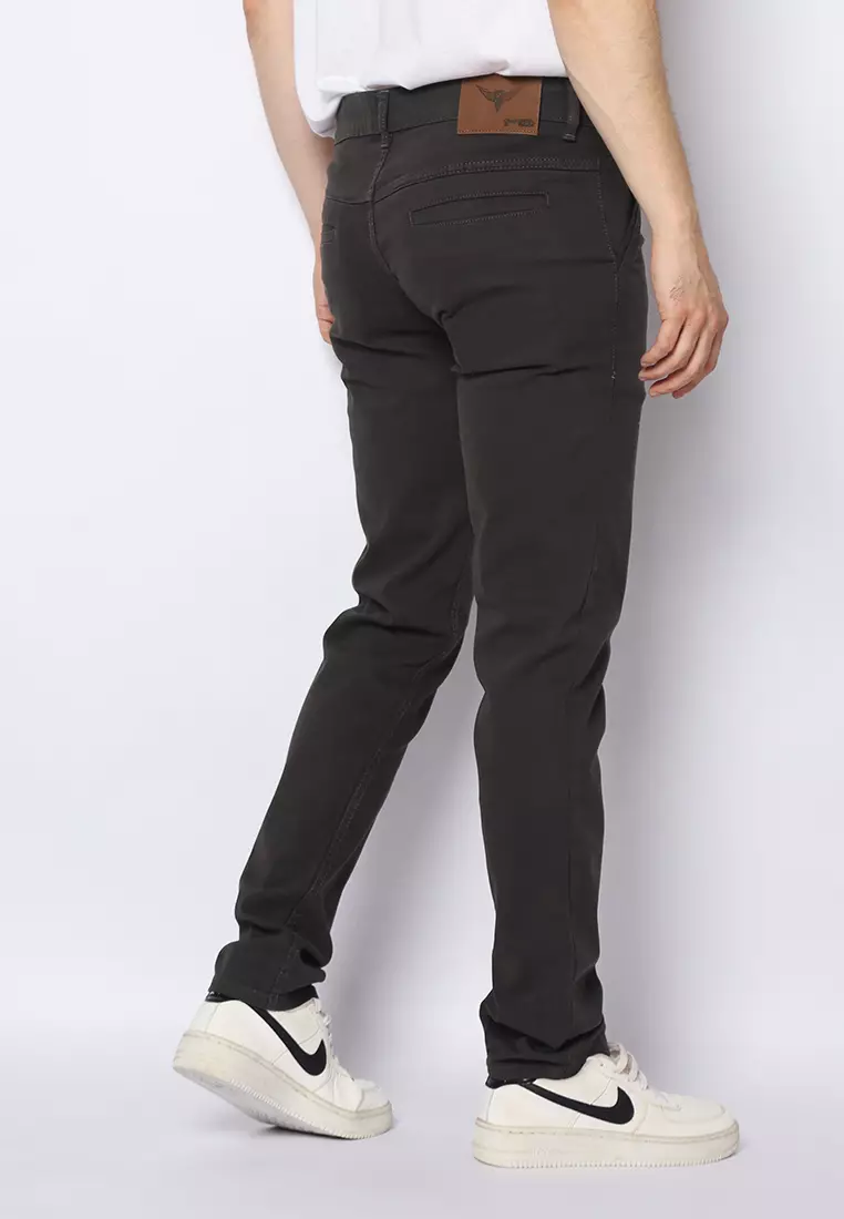 2nd RED Celana Panjang Pria Katun Chinos Slim Fit Cheers Mate Abu Tua 112502