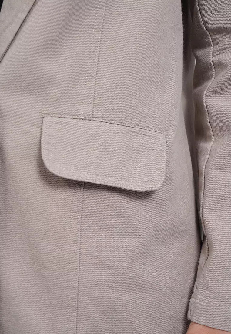 Oversized Twill Blazer