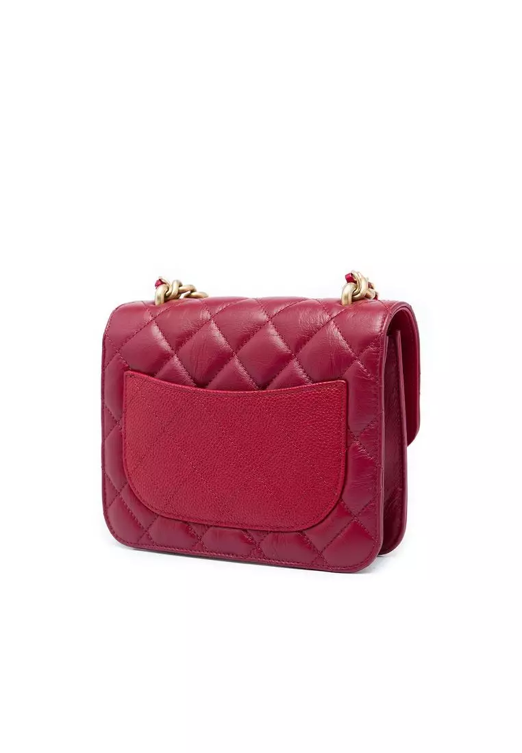 Pre-Loved Chanel Mini Quilted Calfskin And Caviar Chain Handle Flap