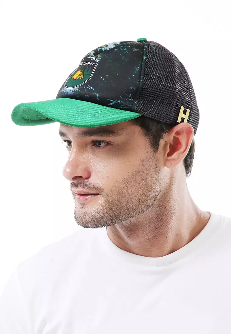 Jahari Topi Baseball Pria Wanita Adjustable Strap Trucker Caps Desain Jaring Pecinta Alam Material Polyester ORIGINAL - Green