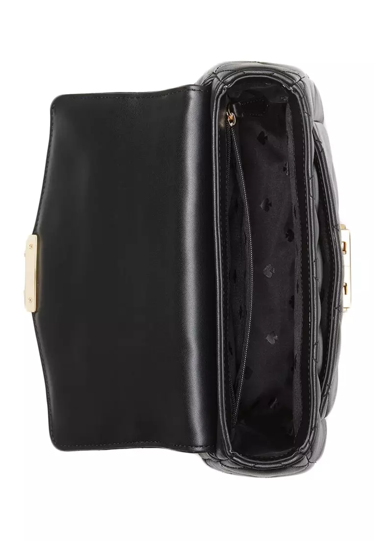 Carey Small Flap Shoulder Bag - Black