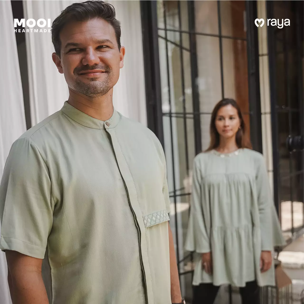 Mooi Atasan Pria Kemeja Pria Raya Collection Gaffi Koko V1 - Greyish Brown