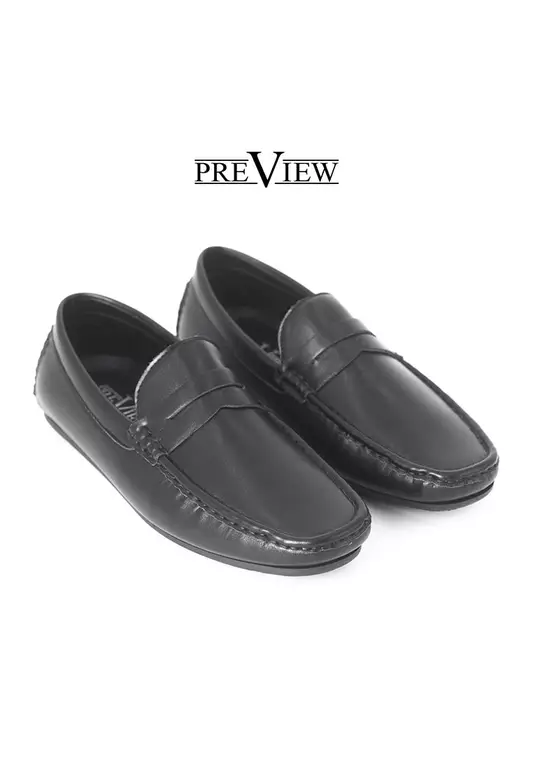 Preview Joe Formal Slip on Black School Shoes Loafers for Men