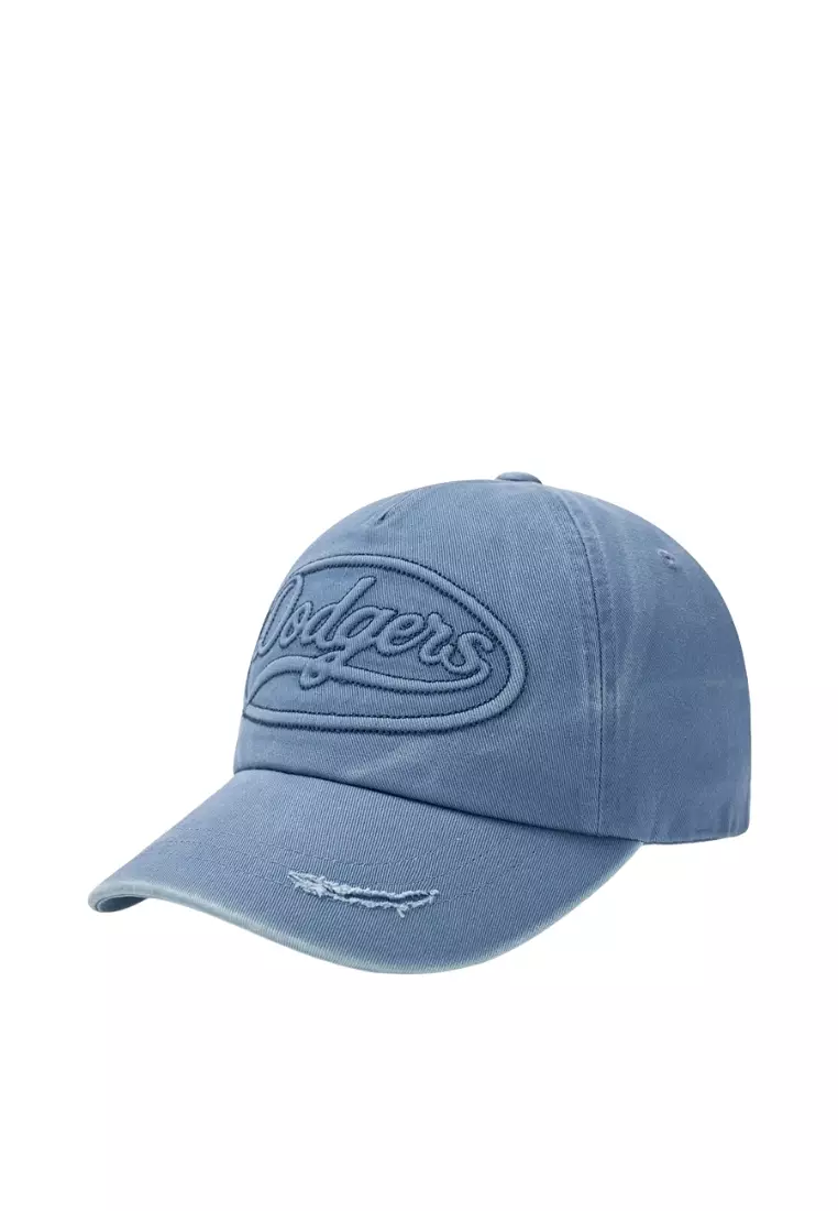 Varsity Vintage Tone Tone Cursive Unstructured Ball Cap - LA Blue