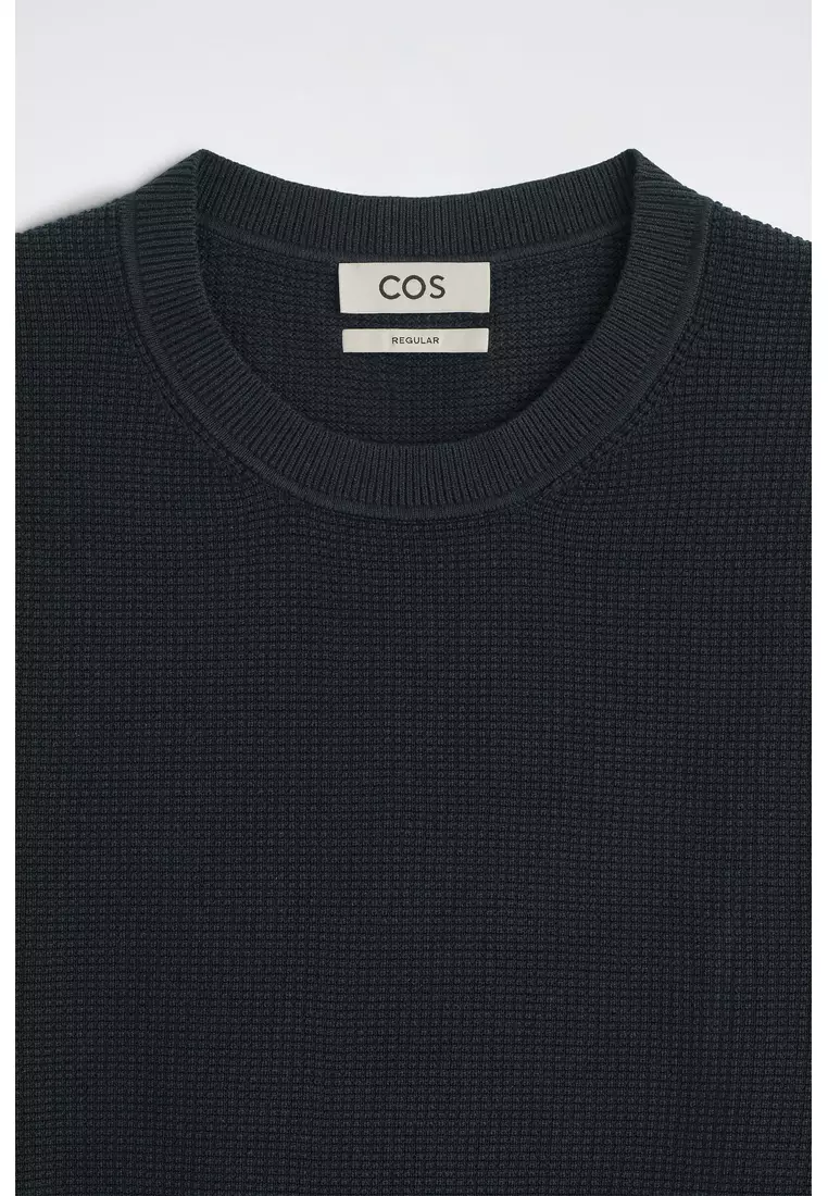 WAFFLE-KNIT COTTON T-SHIRT