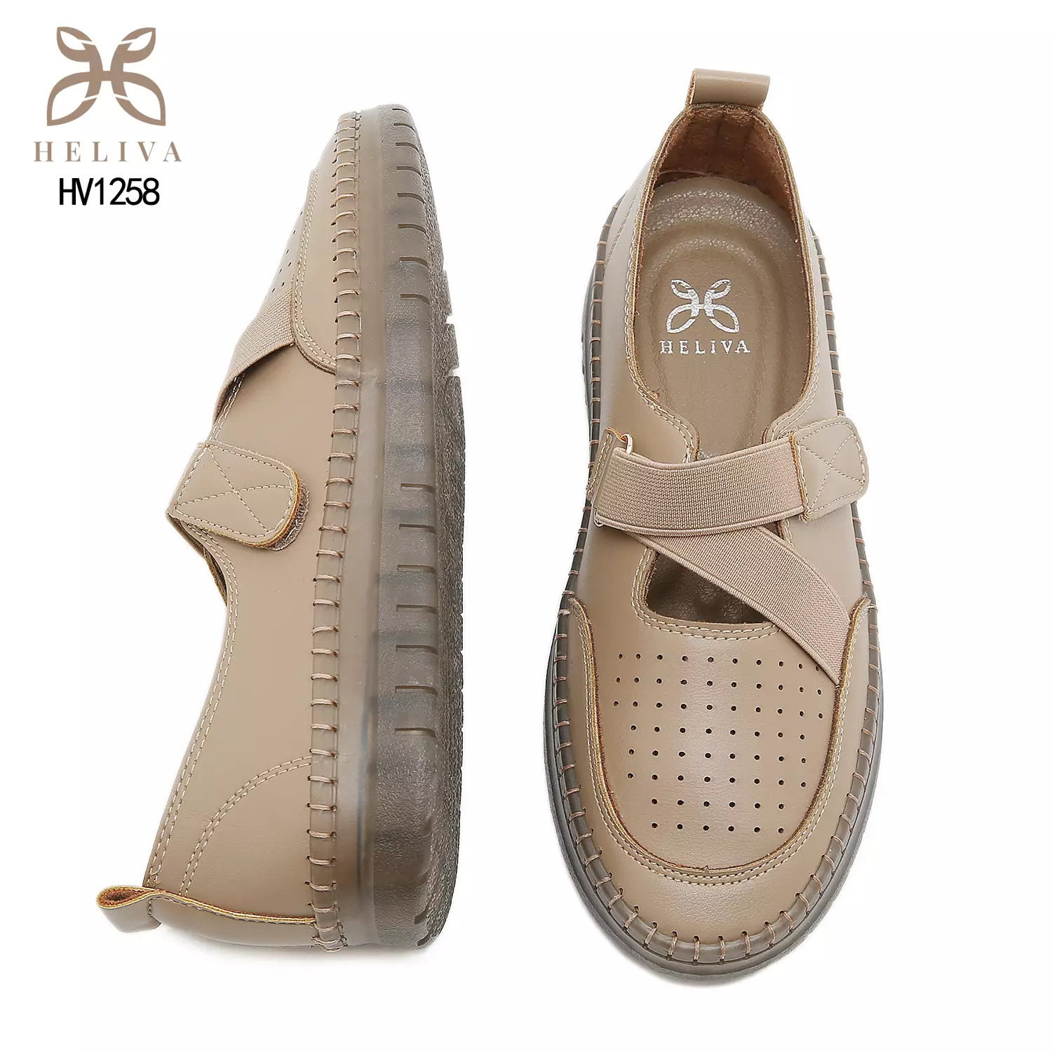 Heliva Avenna Slip-On Flats with Elastic Cross Straps HV1258