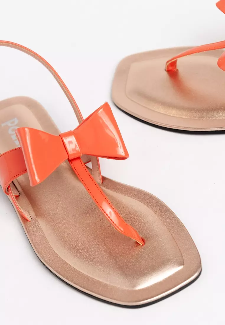Womens orange on sale flip flops