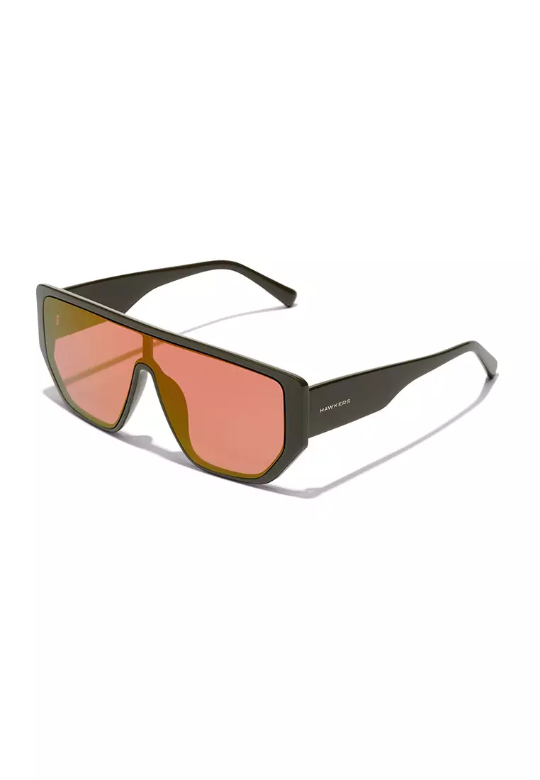 HAWKERS Dark Khaki Fucsia Eco ECO Metro Sunglasses For Men And Women, Unisex. Official Product Designed In Spain